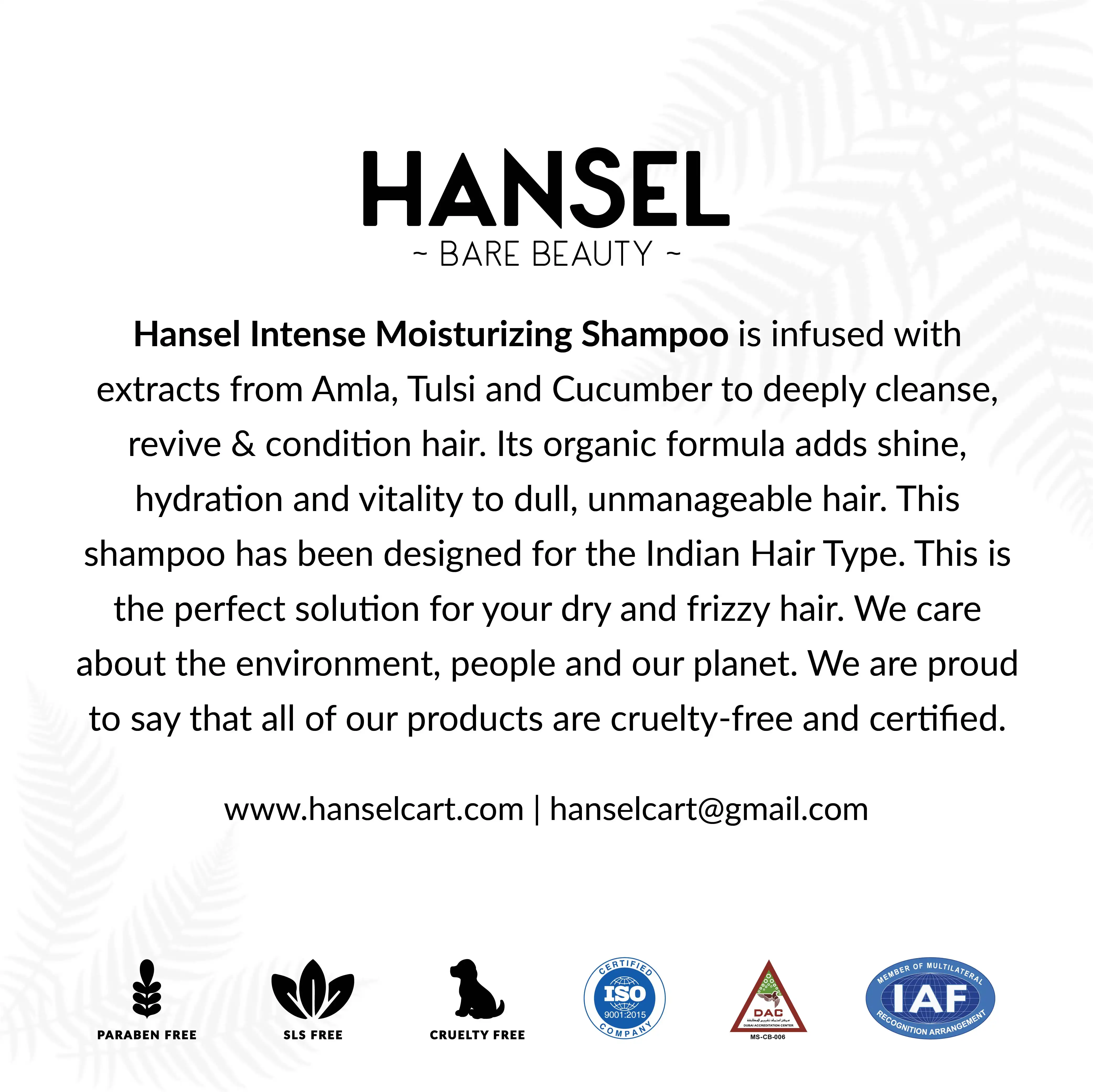 HANSEL INTENSE MOISTURIZING SHAMPOO | 250ml